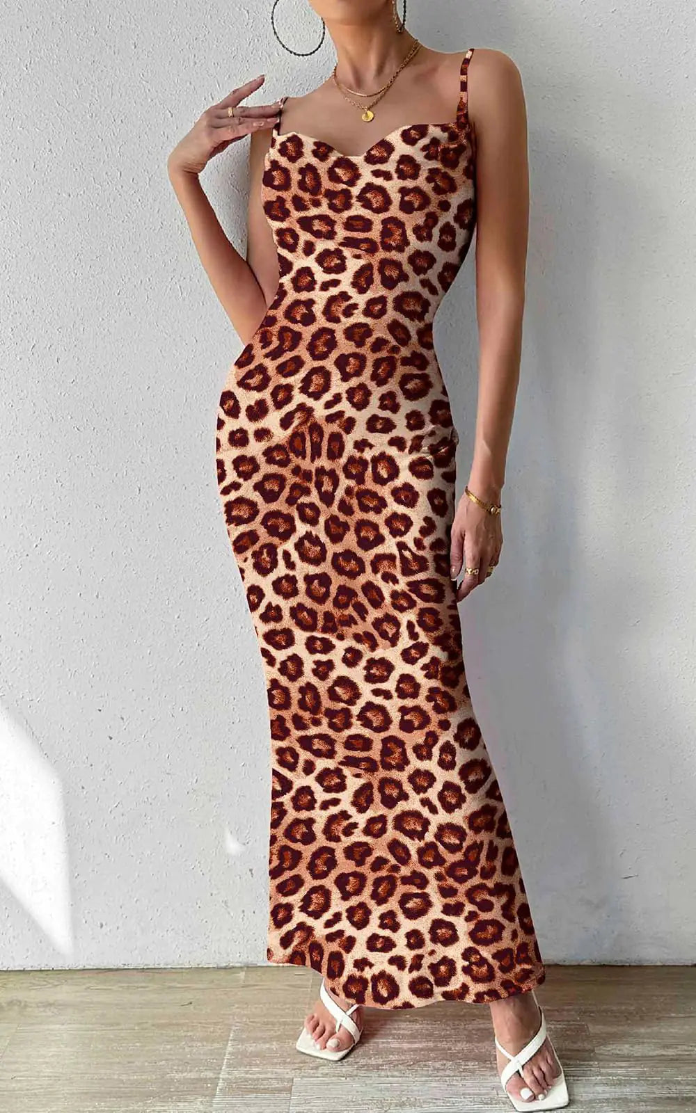 Brown Leopard Bodycon Dress