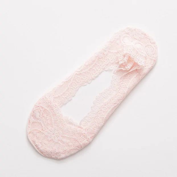 Chaussettes en dentelle antidérapantes Premium No Show