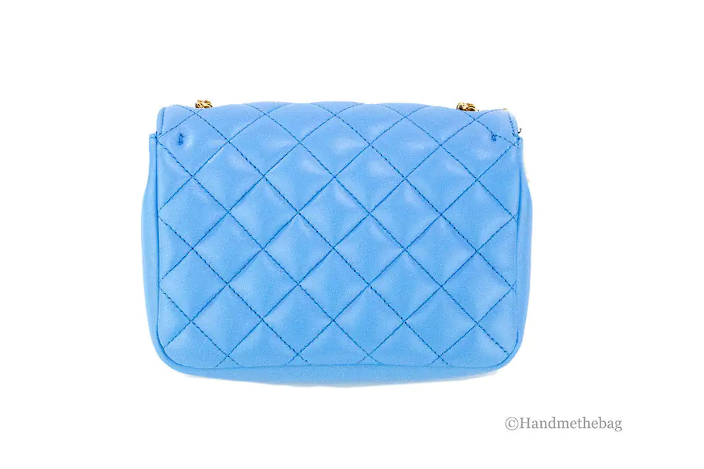 Versace - Blue Leather Chain Shoulder Crossbody