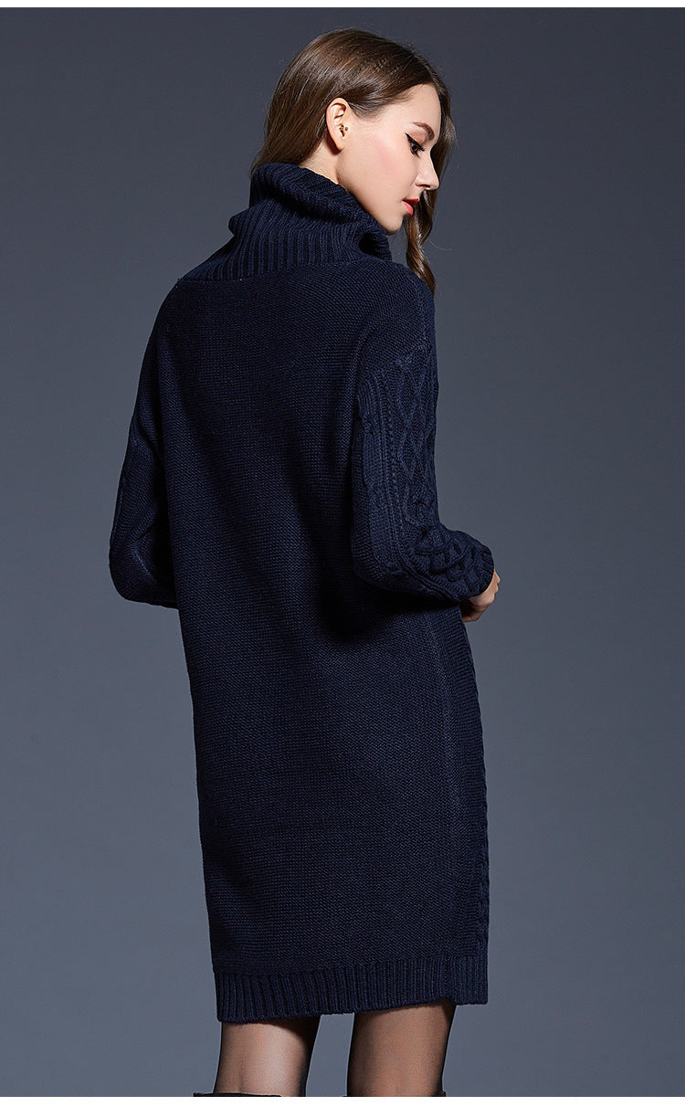 Winter Turtleneck Sweater Dress