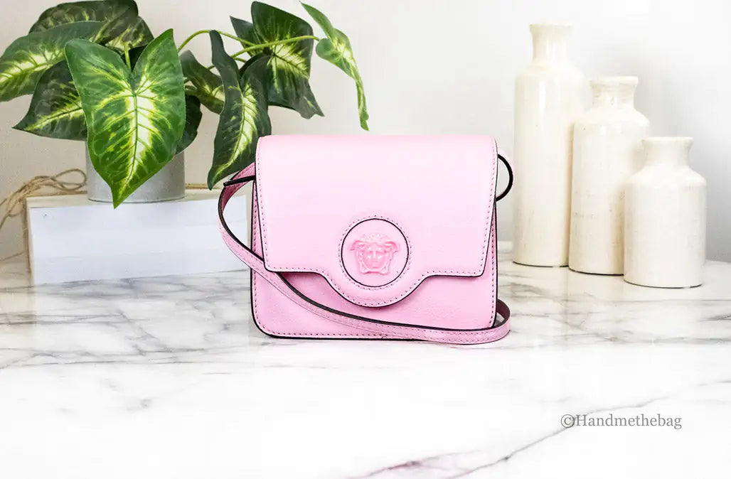 Versace - La Medusa Small Pink Leather Evening Bag