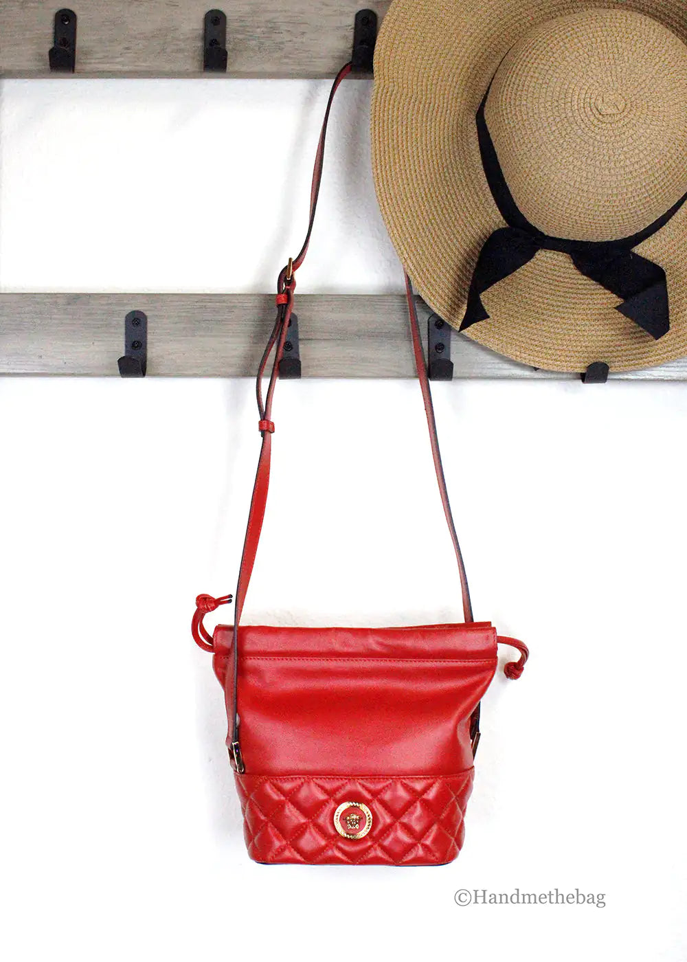 Versace - Red Leather Bucket/Crossbody Bag