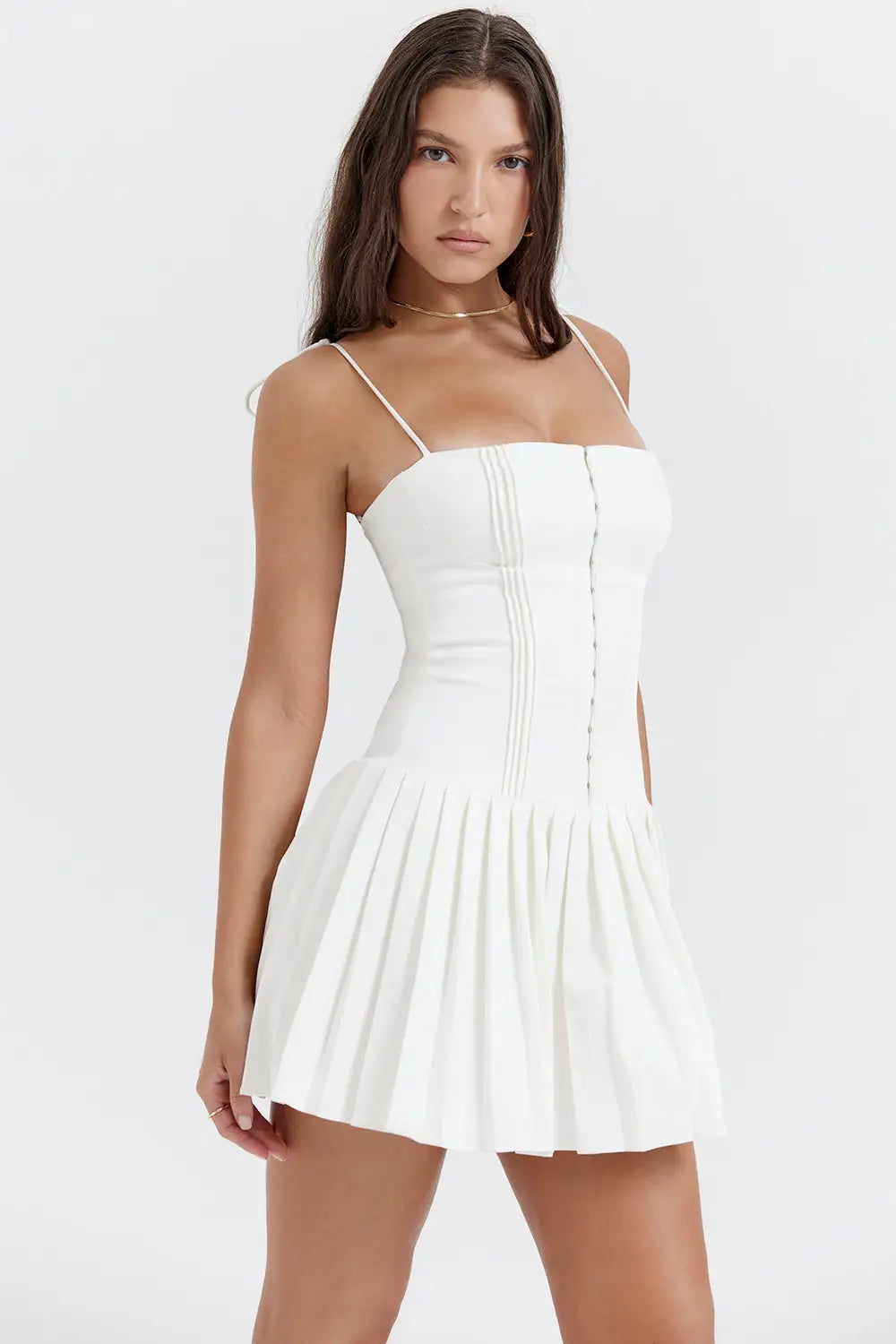 Robe plissée blanche