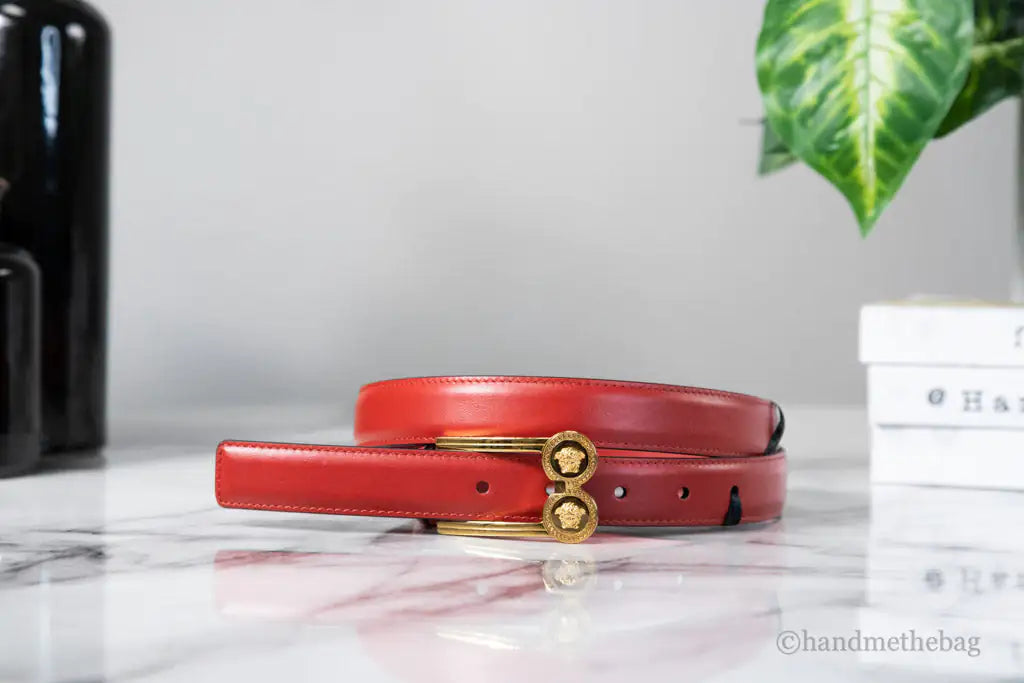 Versace - Leather Double Medusa Belt