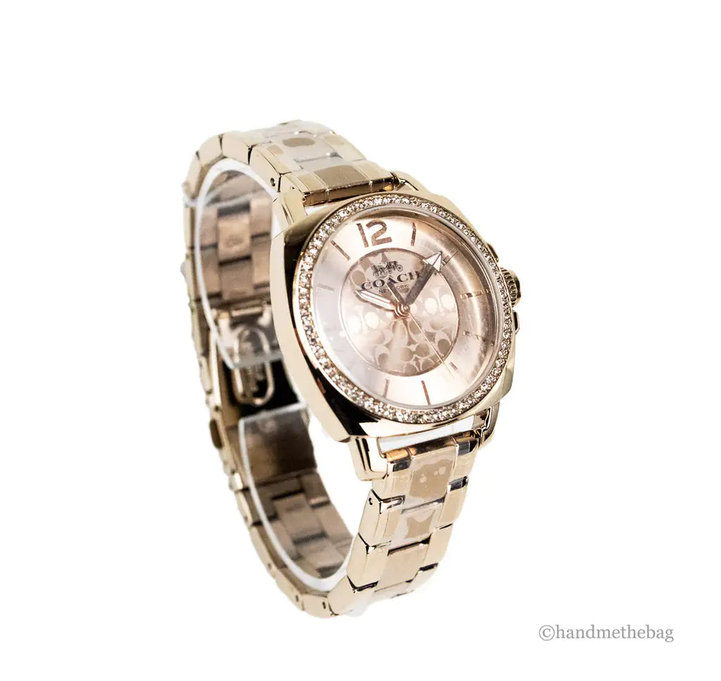 Coach - Crystal Bezel Champagne Gold Toned Watch