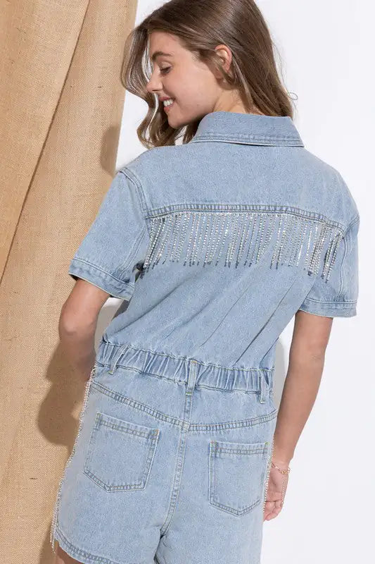 Denim Overall Romper