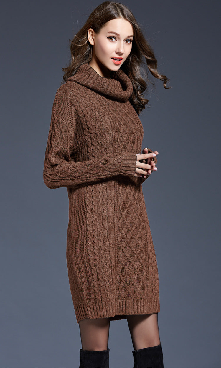 Winter Turtleneck Sweater Dress