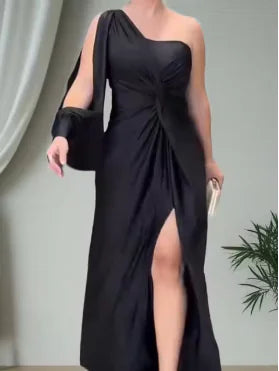 Elegant Asymmetric Long Dress