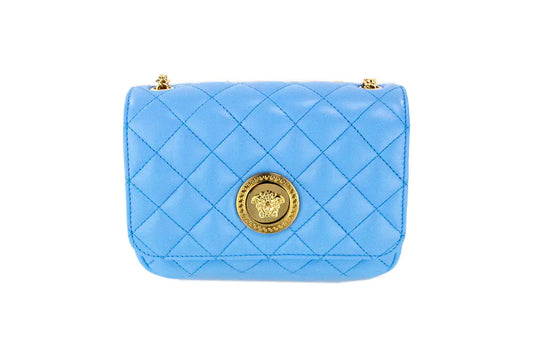 Versace - Blue Leather Chain Shoulder Crossbody