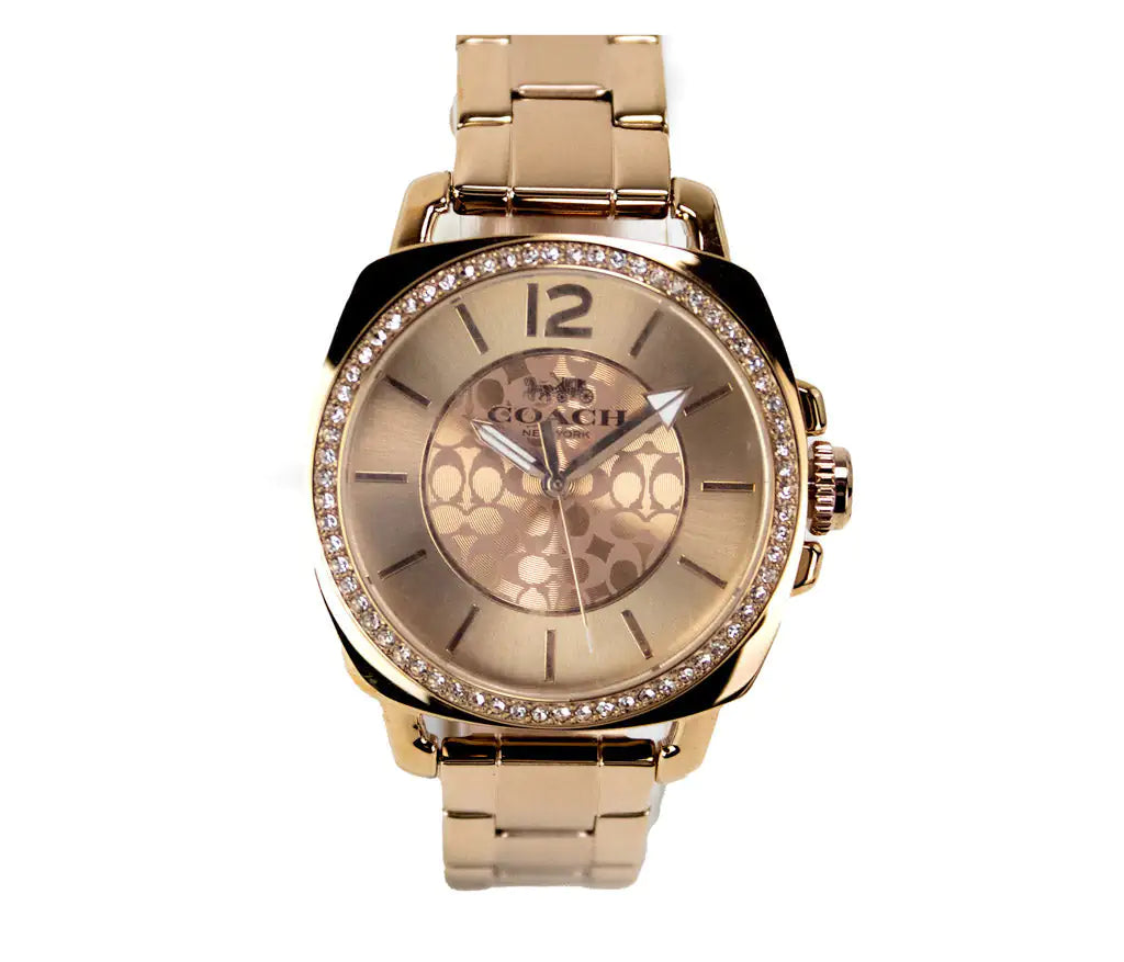 Coach - Crystal Bezel Rose Gold Toned Watch