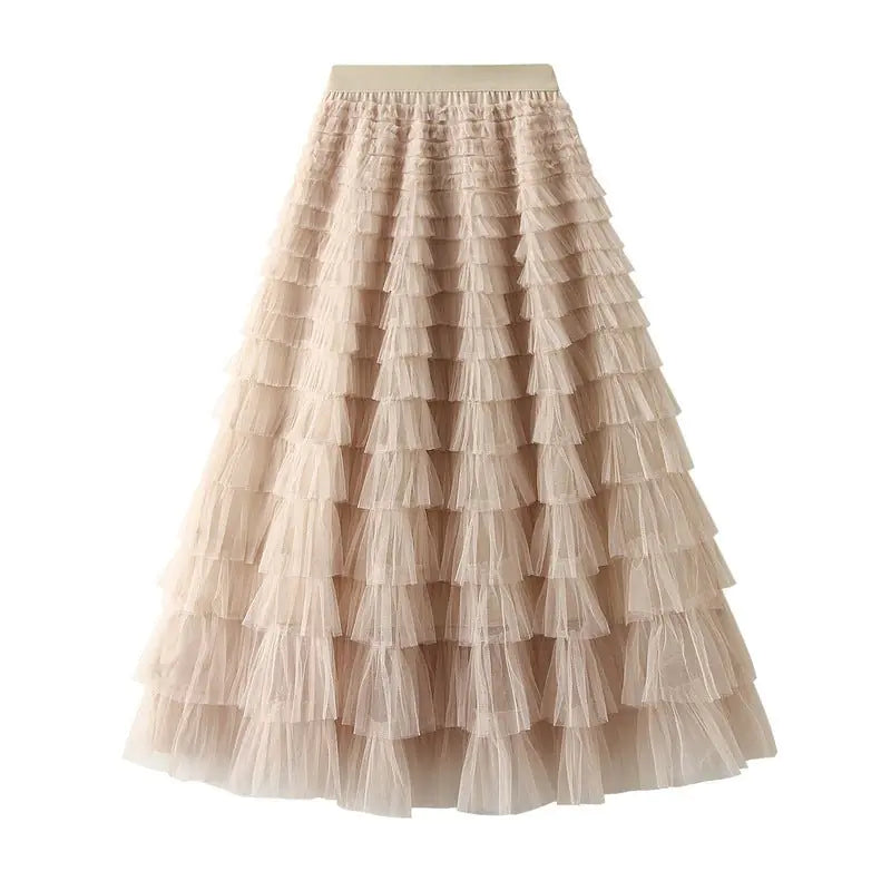 Solid Ball Gown Long Skirt