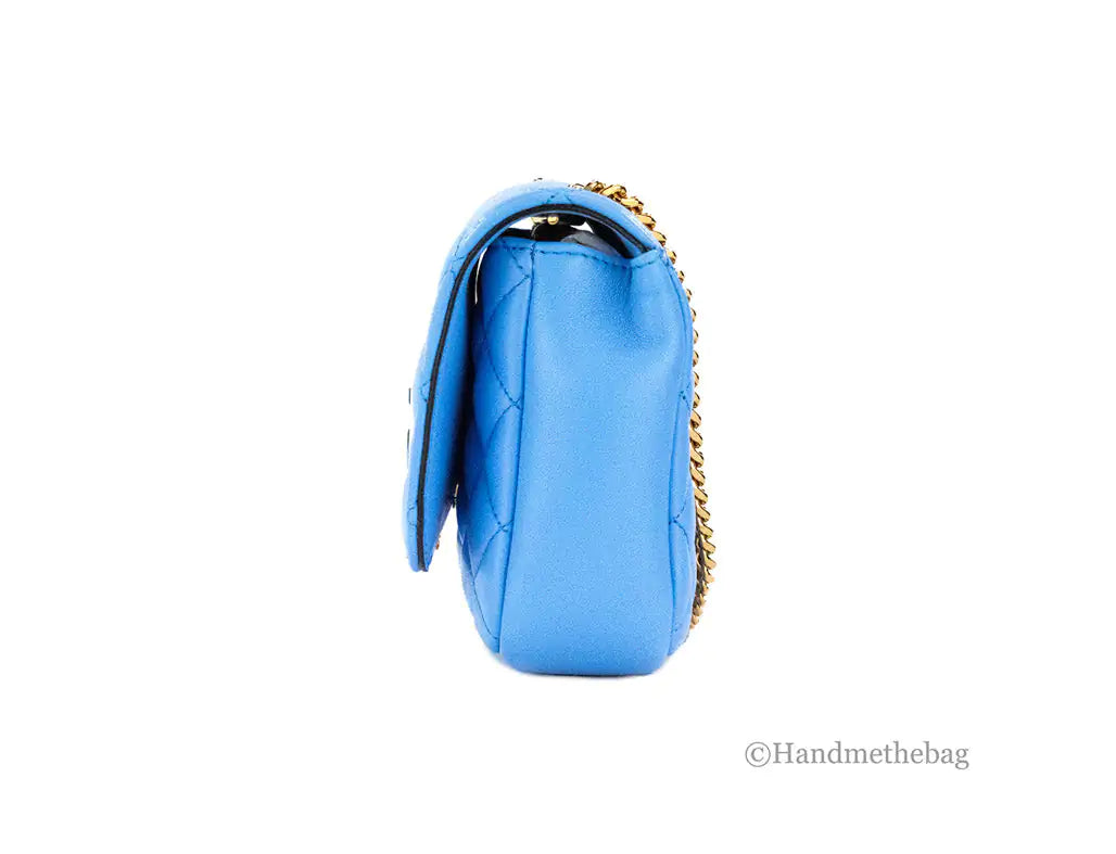 Versace - Blue Leather Chain Shoulder Crossbody