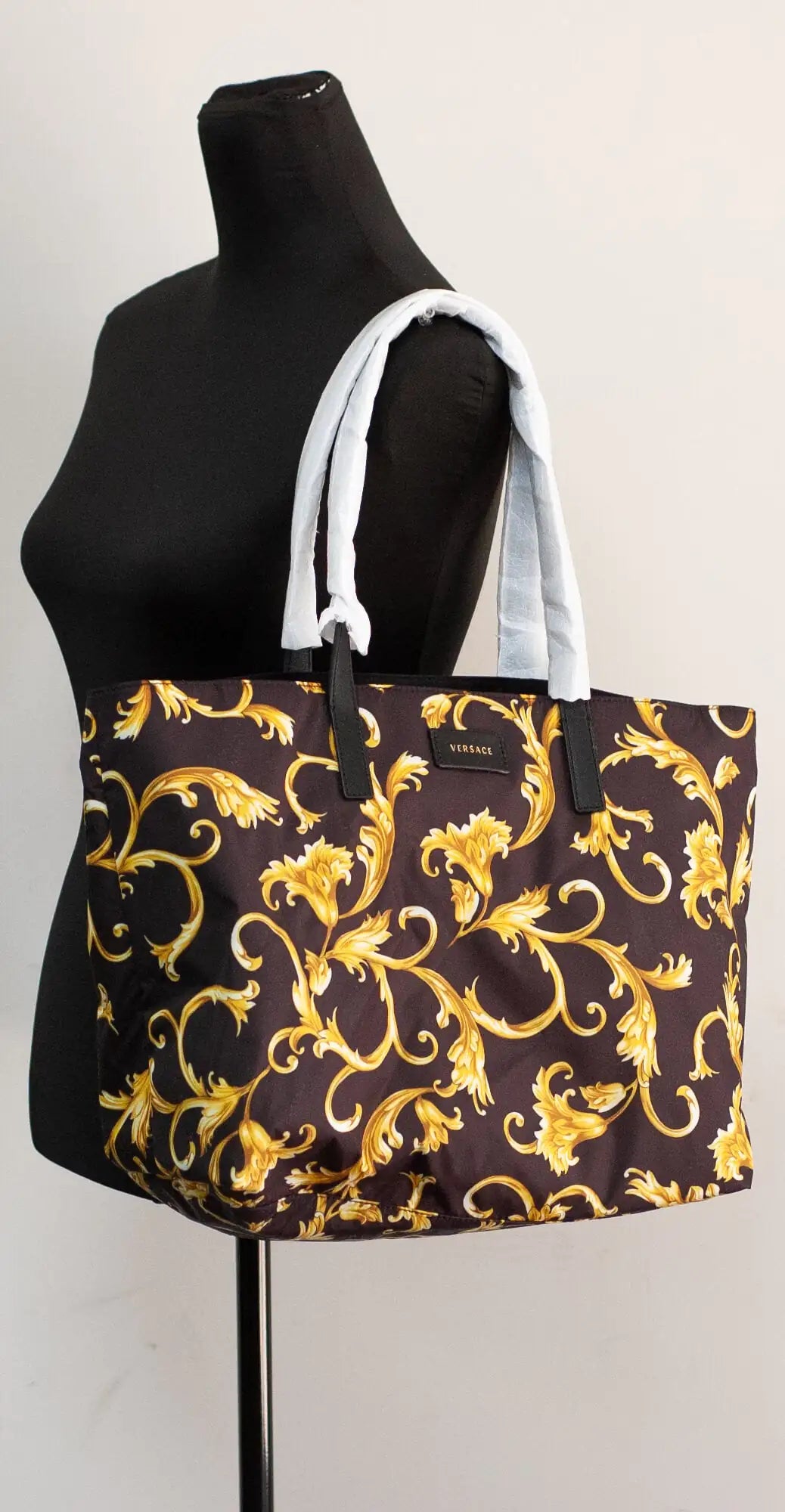 Versace - Large Black Gold Stampato Tote