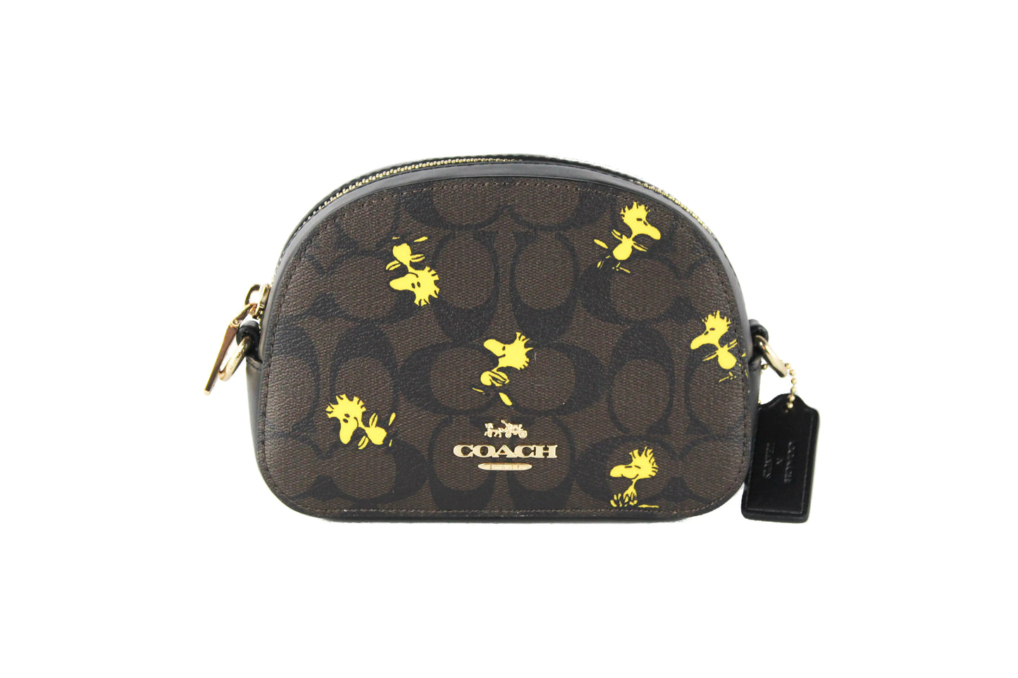 Coach X Peanuts Mini Serena Brown Black Woodstock Crossbody