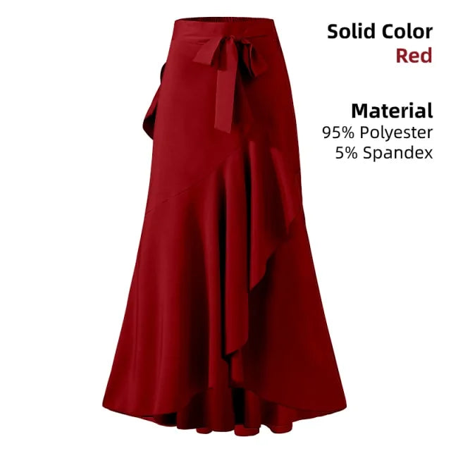 Ladies Casual Loose Ruffles Skirt