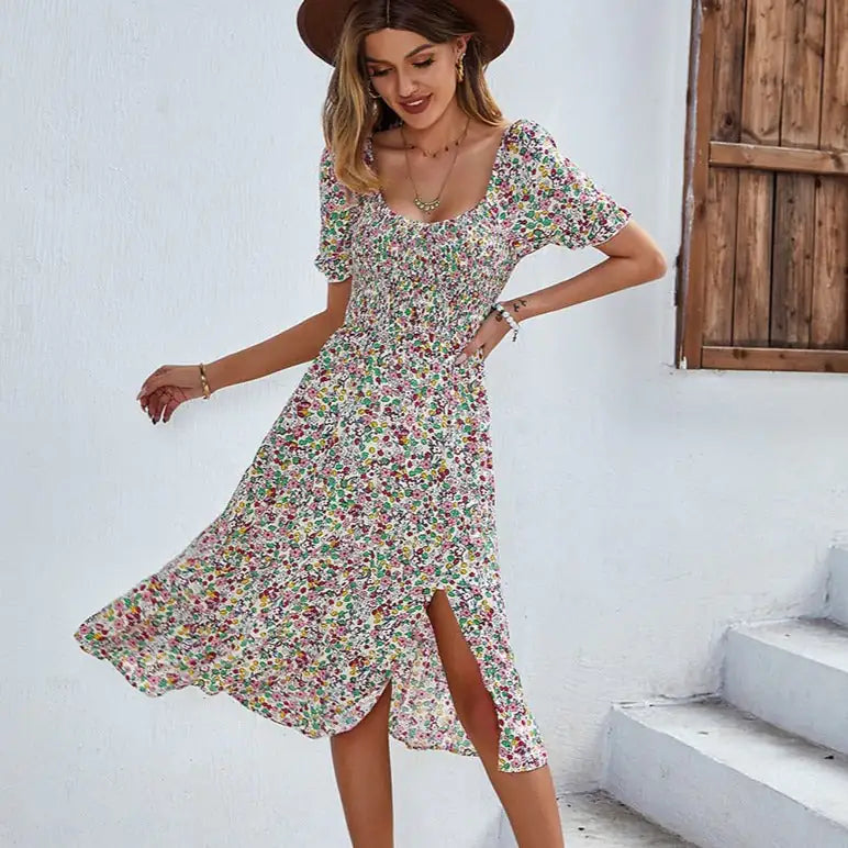 Beach Floral Patchwork Dress