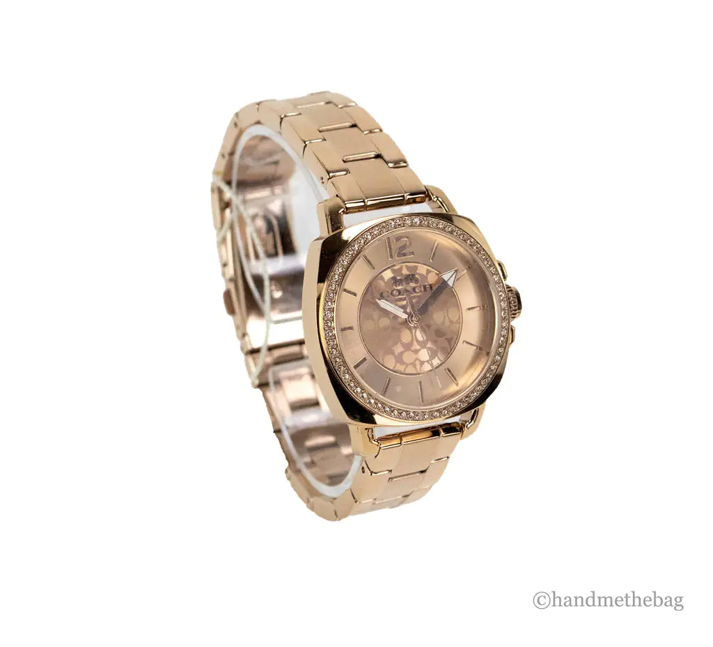 Coach - Crystal Bezel Rose Gold Toned Watch