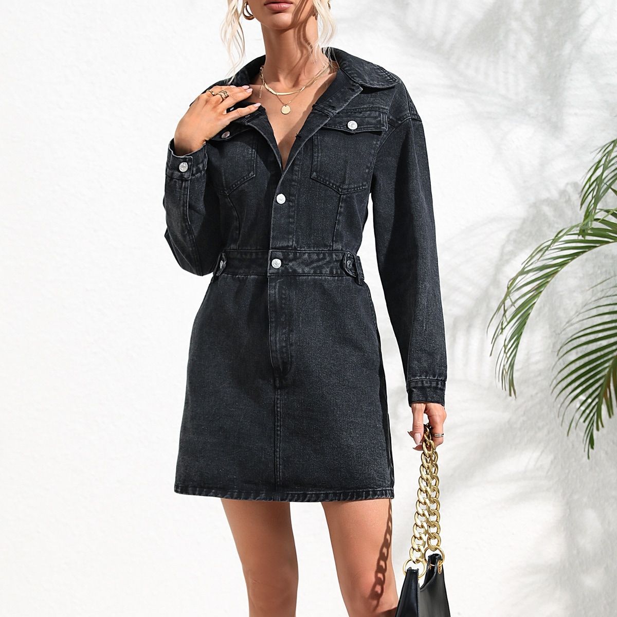 Black Denim Dress