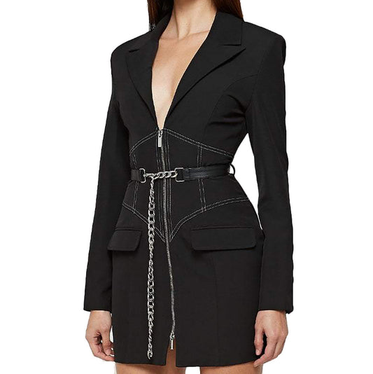 Niche Design Long Slim Fit Blazer Dress