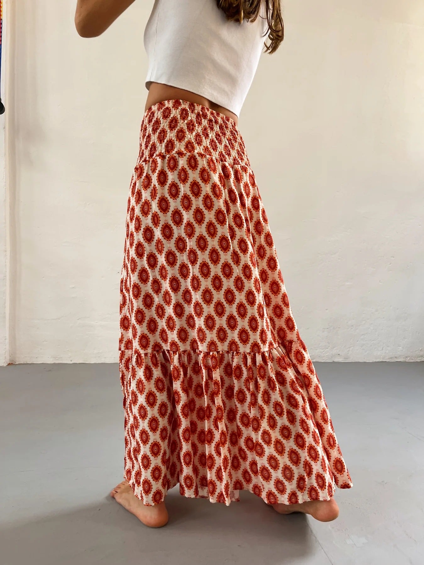 Pleated Big Hem Skirt