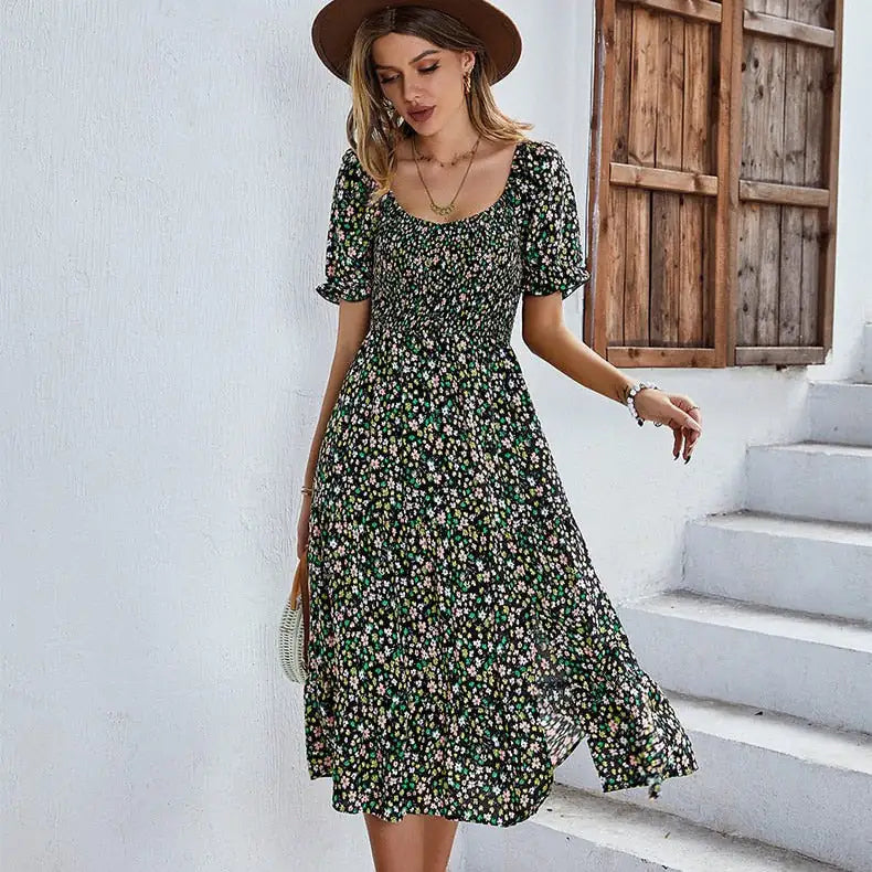 Beach Floral Patchwork Dress