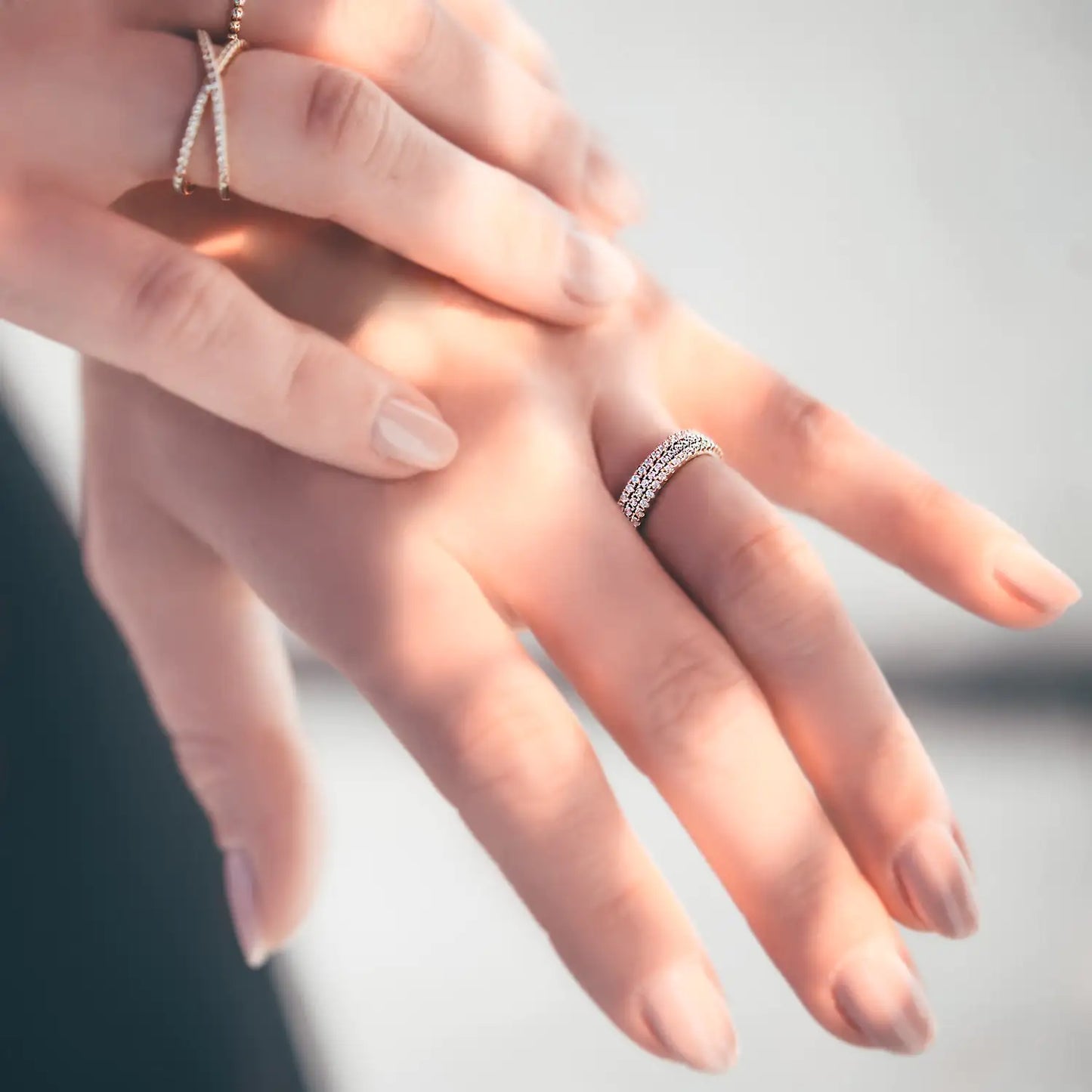 14K Gold Plated Sterling Silver Diamond Ring