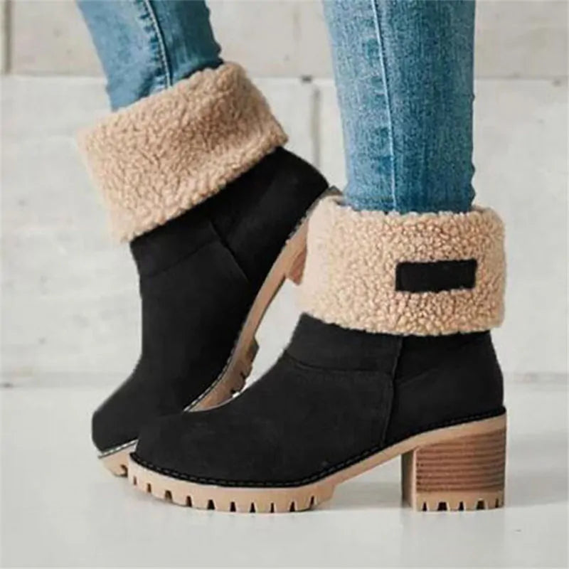 Bottes de neige chaudes en fourrure d'hiver pour femmes