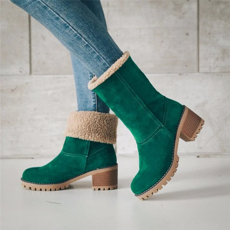 Bottes de neige chaudes en fourrure d'hiver pour femmes