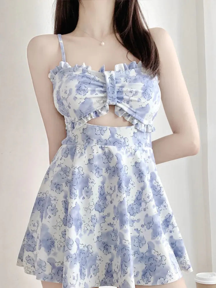 Hot Spring Summer Hollow Out Swimwear Dress