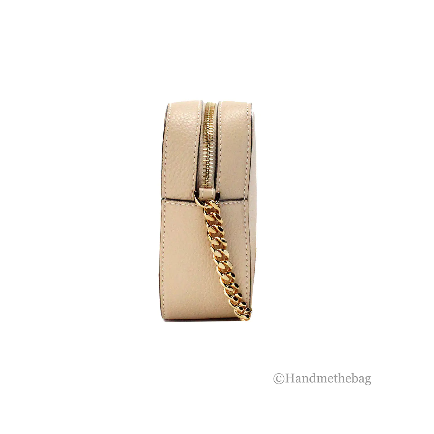 Versace - Virtus Beige Leather Crossbody Bag