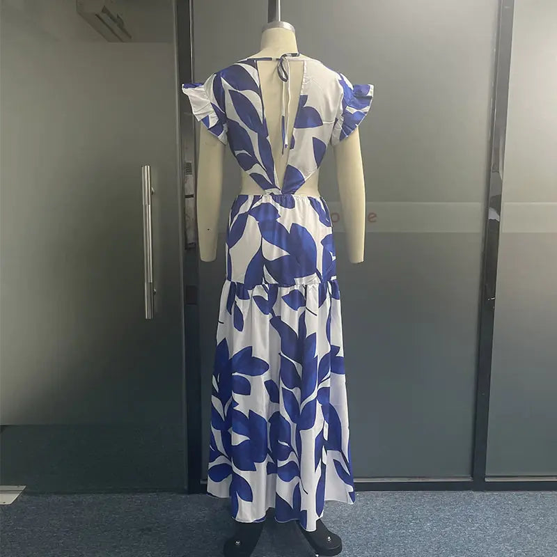 Robe d'été longue à imprimé papillon