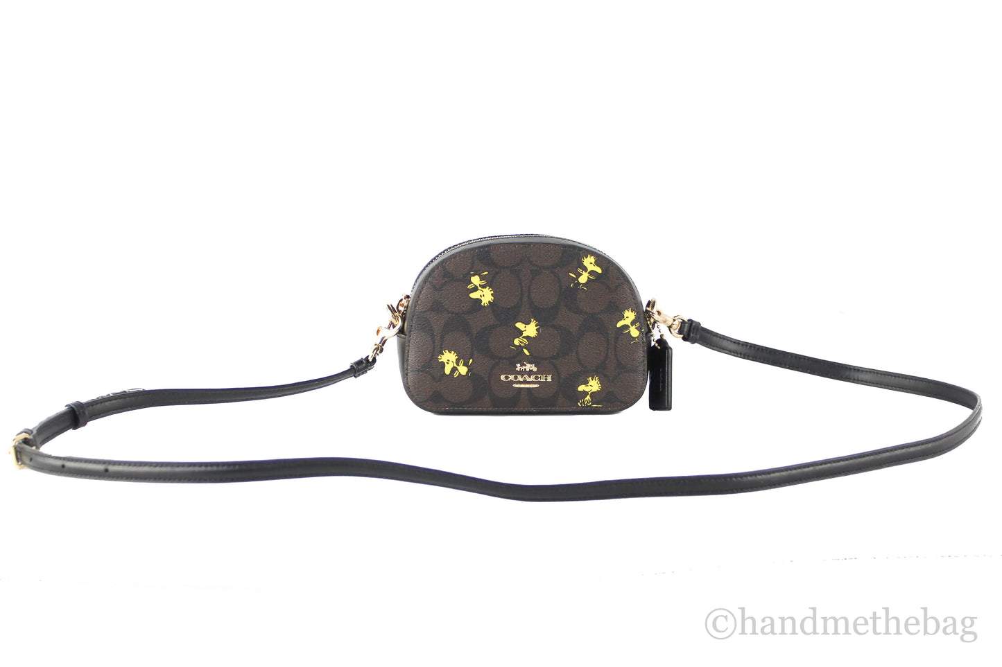 Coach X Peanuts Mini Serena Brown Black Woodstock Crossbody