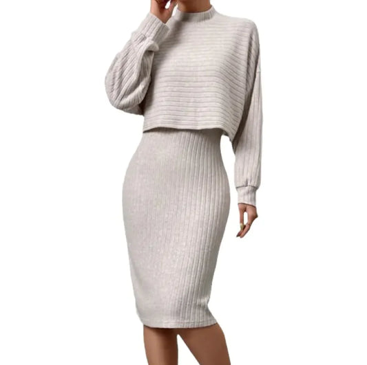 Long-Sleeve Top with Bodycon Dress