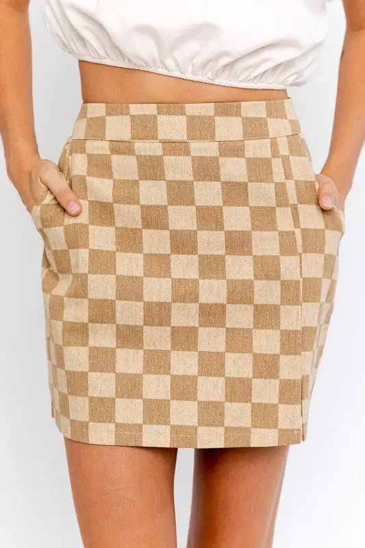 Print Mini Skirt