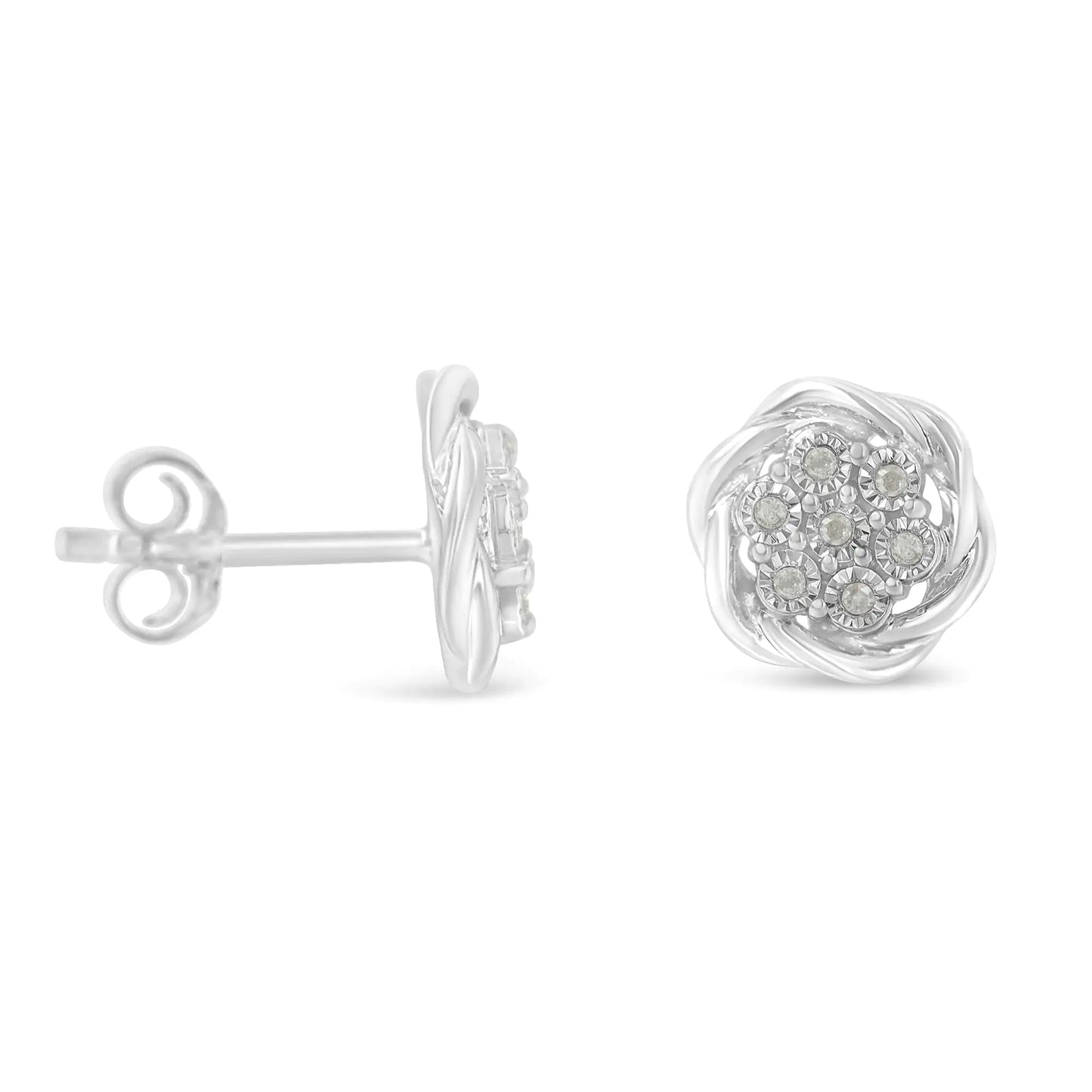 Sterling Silver Diamond Earrings