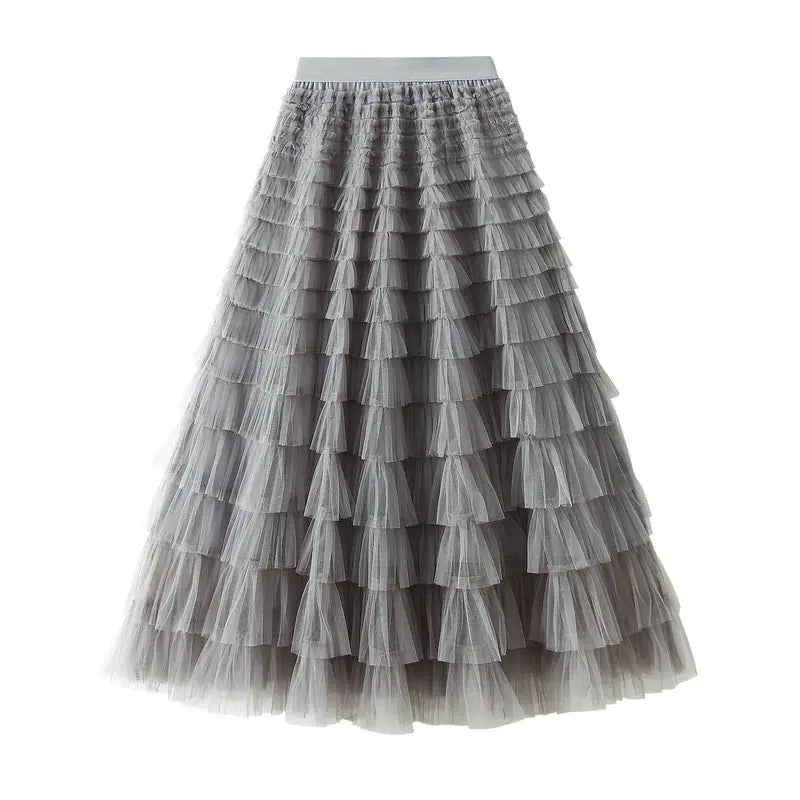 Solid Ball Gown Long Skirt