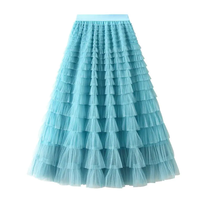 Solid Ball Gown Long Skirt