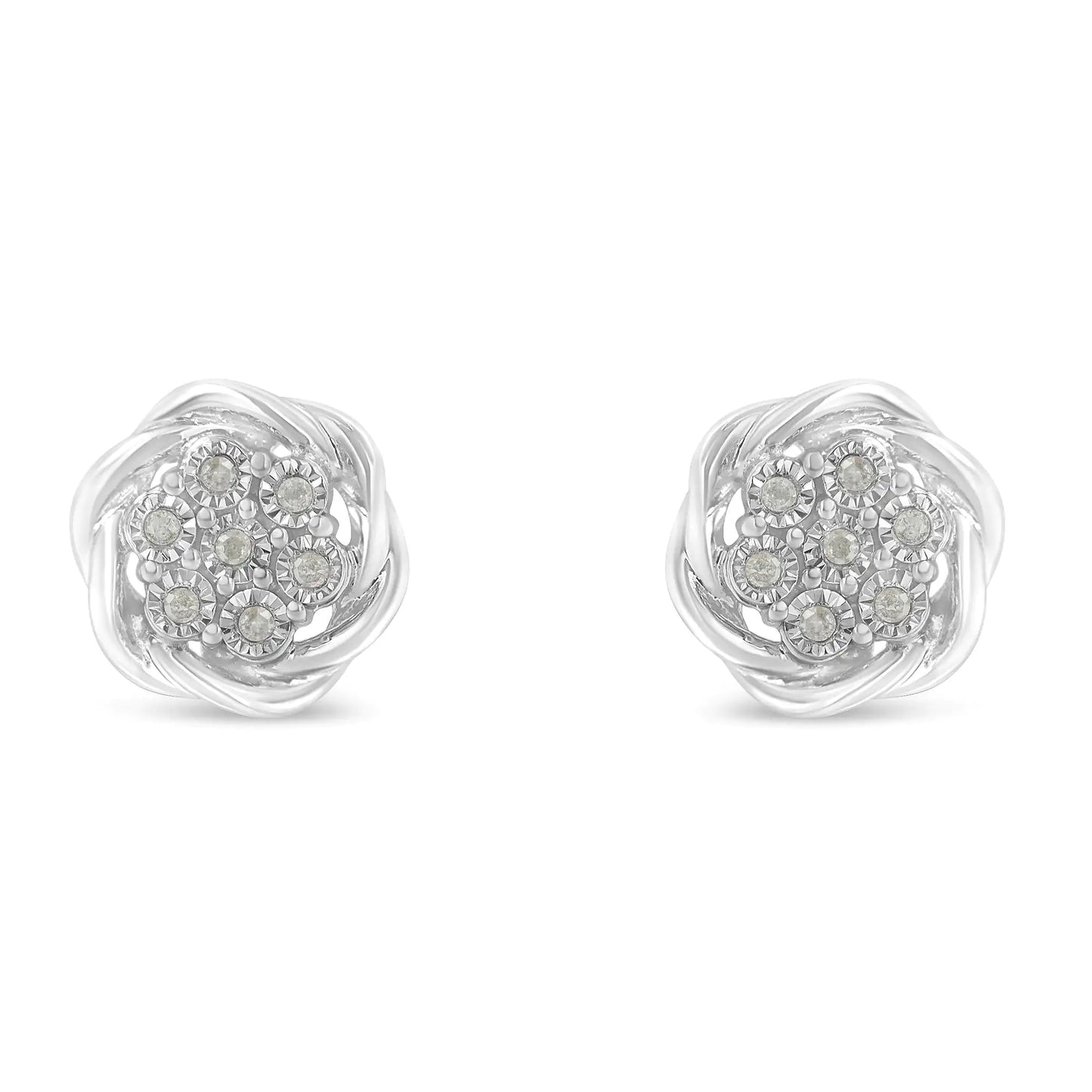 Sterling Silver Diamond Earrings