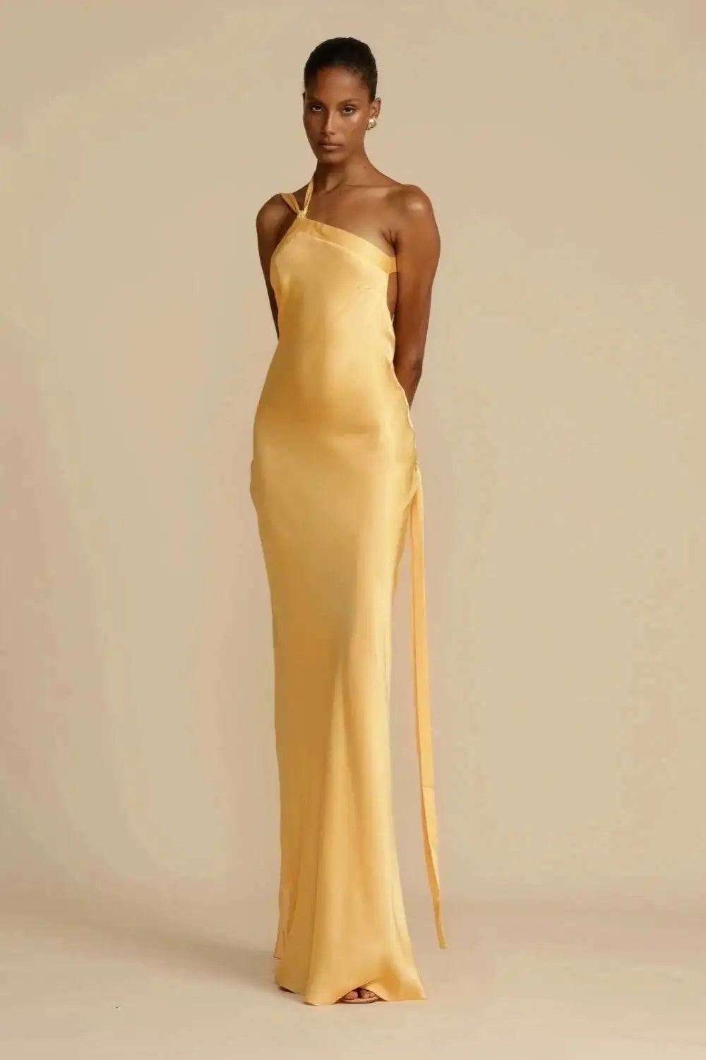 Diagonal Satin Dress