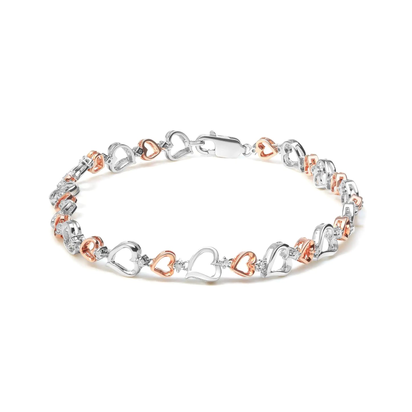 Rose Gold Plated Diamond Heart Bracelet