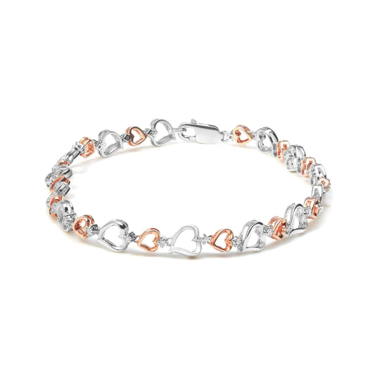 Rose Gold Plated Diamond Heart Bracelet