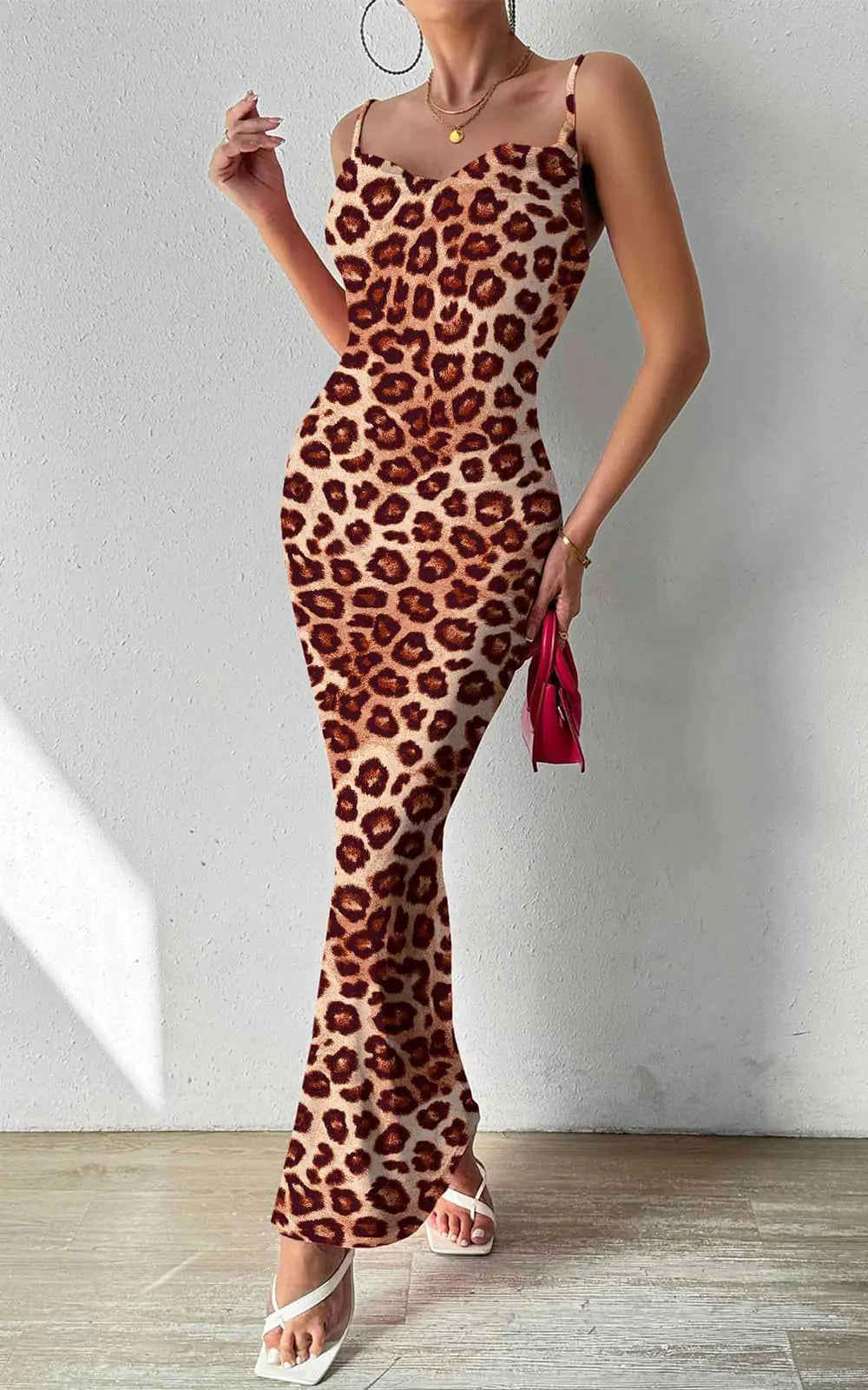 Brown Leopard Bodycon Dress