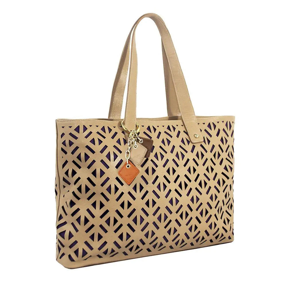 Luminous Leather Tote - Tan