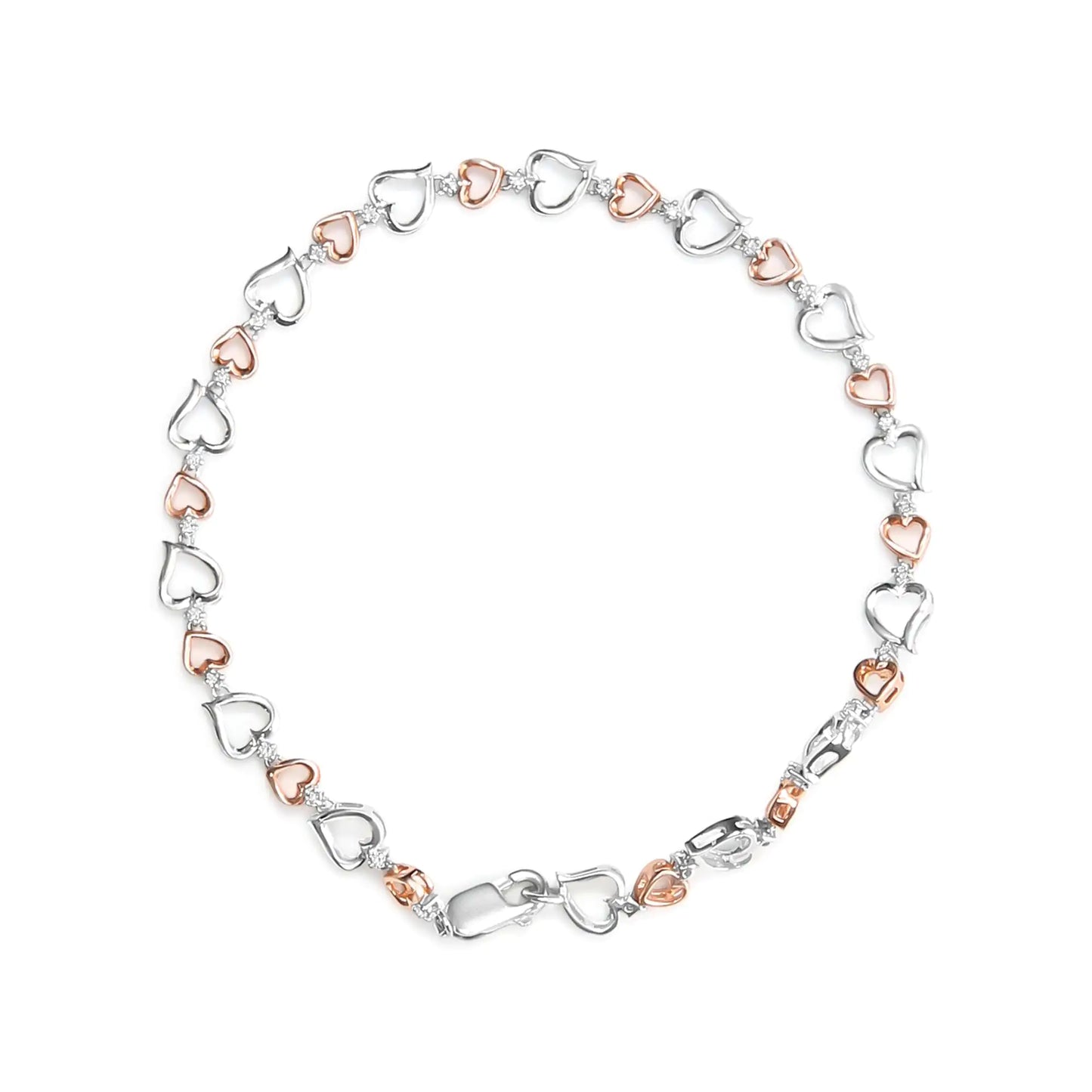 Rose Gold Plated Diamond Heart Bracelet