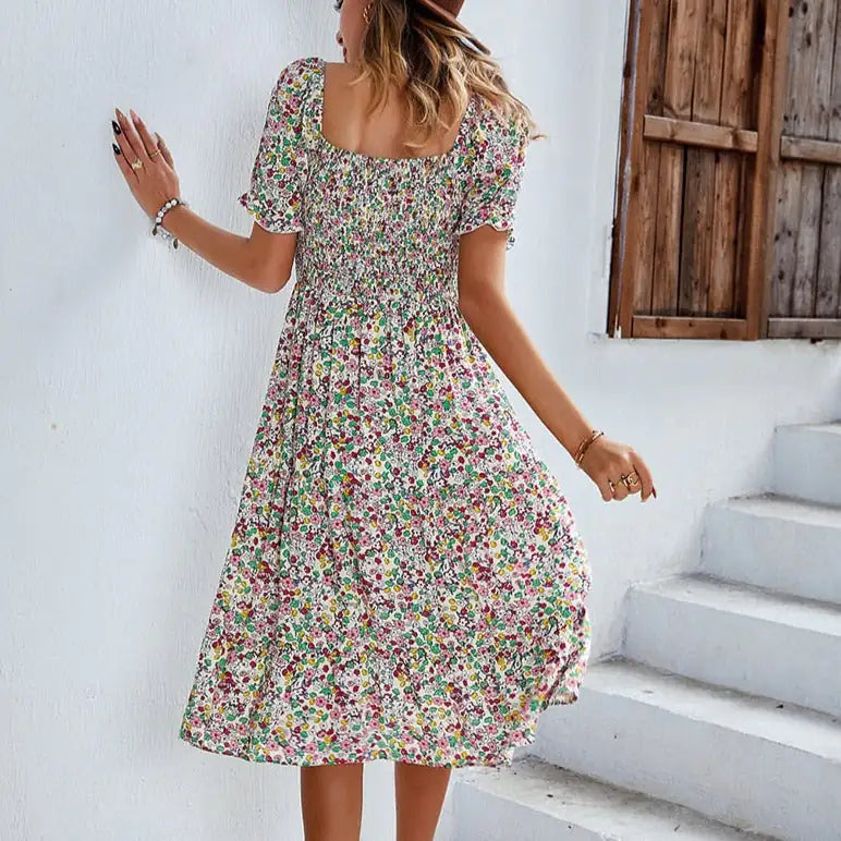 Beach Floral Patchwork Dress