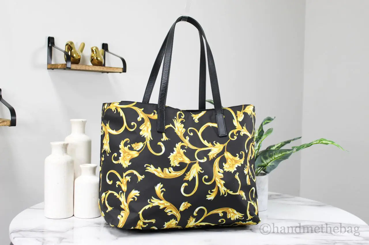 Versace - Large Black Gold Stampato Tote