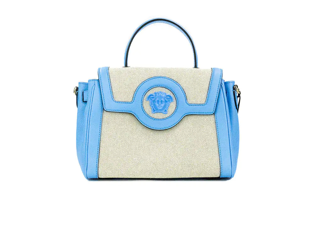 Versace - La Medusa Blue Leather Tote